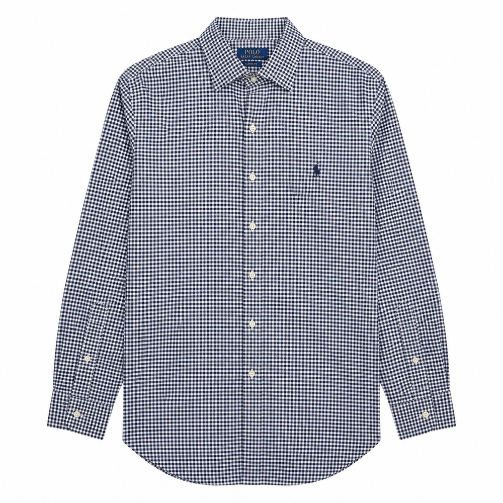 Polo Ralph Lauren Shirt Mens Large 16-32/33 Slim Fit Gingham Plaid Long Sleeve